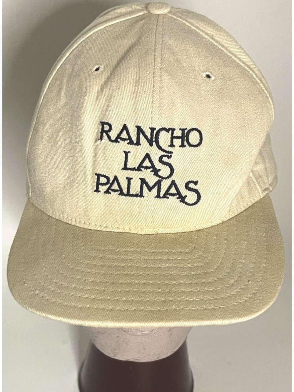 Rancho Las Palmas New Era Hat 7 3/8 Made USA Tan Palm Springs Golf Resort Cap